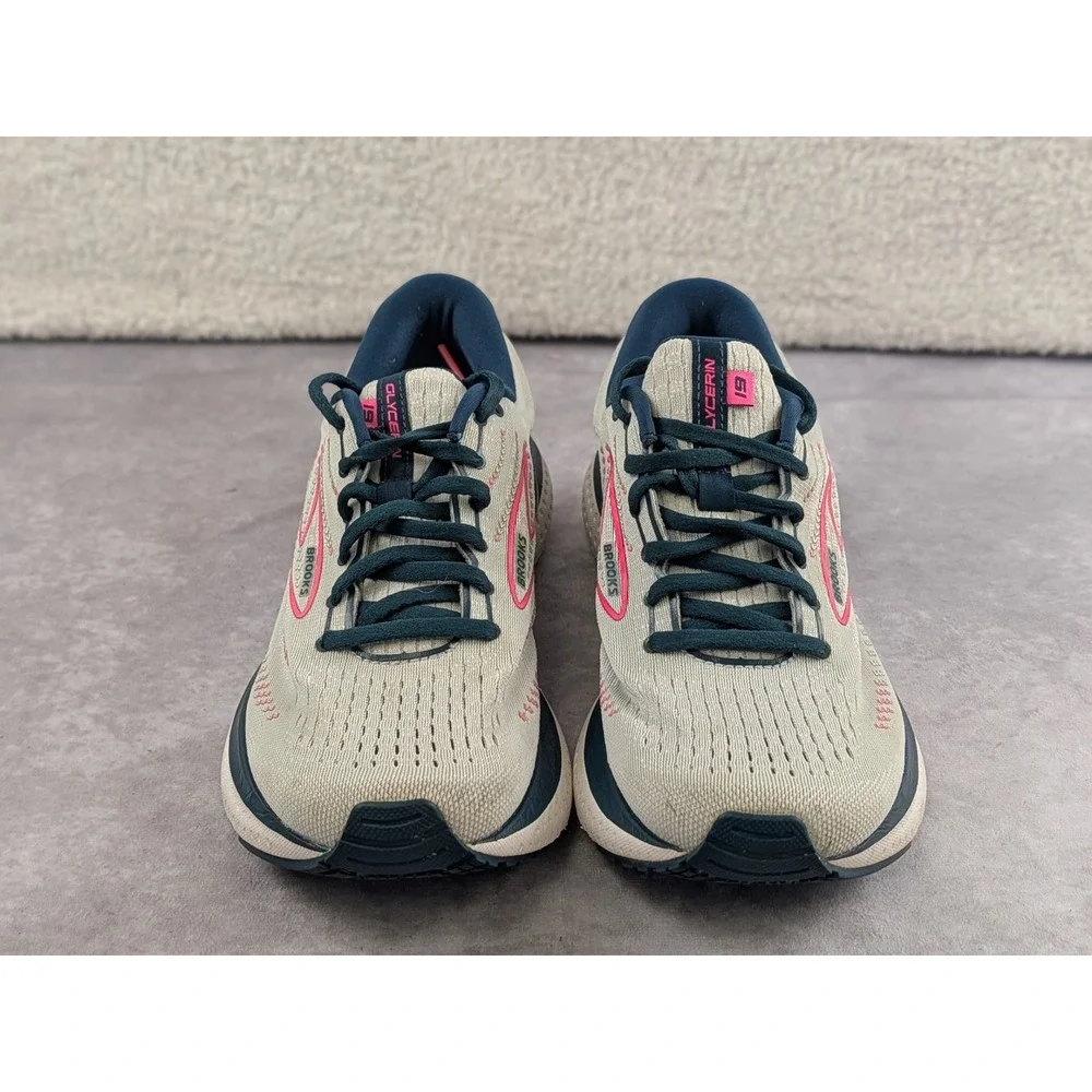 Brooks Glycerin 19 Womens Running Shoes Gray Pink Navy 1203431B110 Size 10.5
